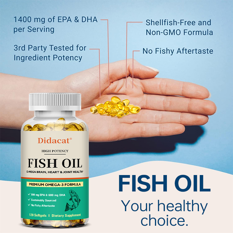 Omega 3 Fish Oil - Premium-Fischöl-Softgles von Omega mit 800 mg