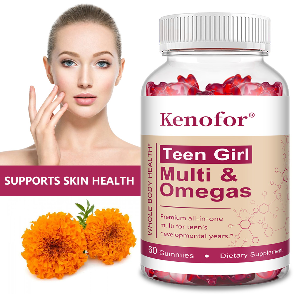 Multivitamin Gummy Adult - Multivitamin-Gummis für Teenager-Mädchen mit Omega-3-Fischöl, Vitaminen