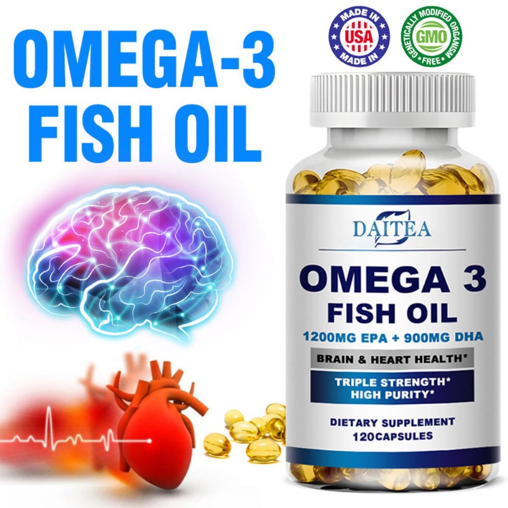 Omega 3 Fish Oil - Omega-3-Fischöl | Kapseln mit Dreifachkraft |
