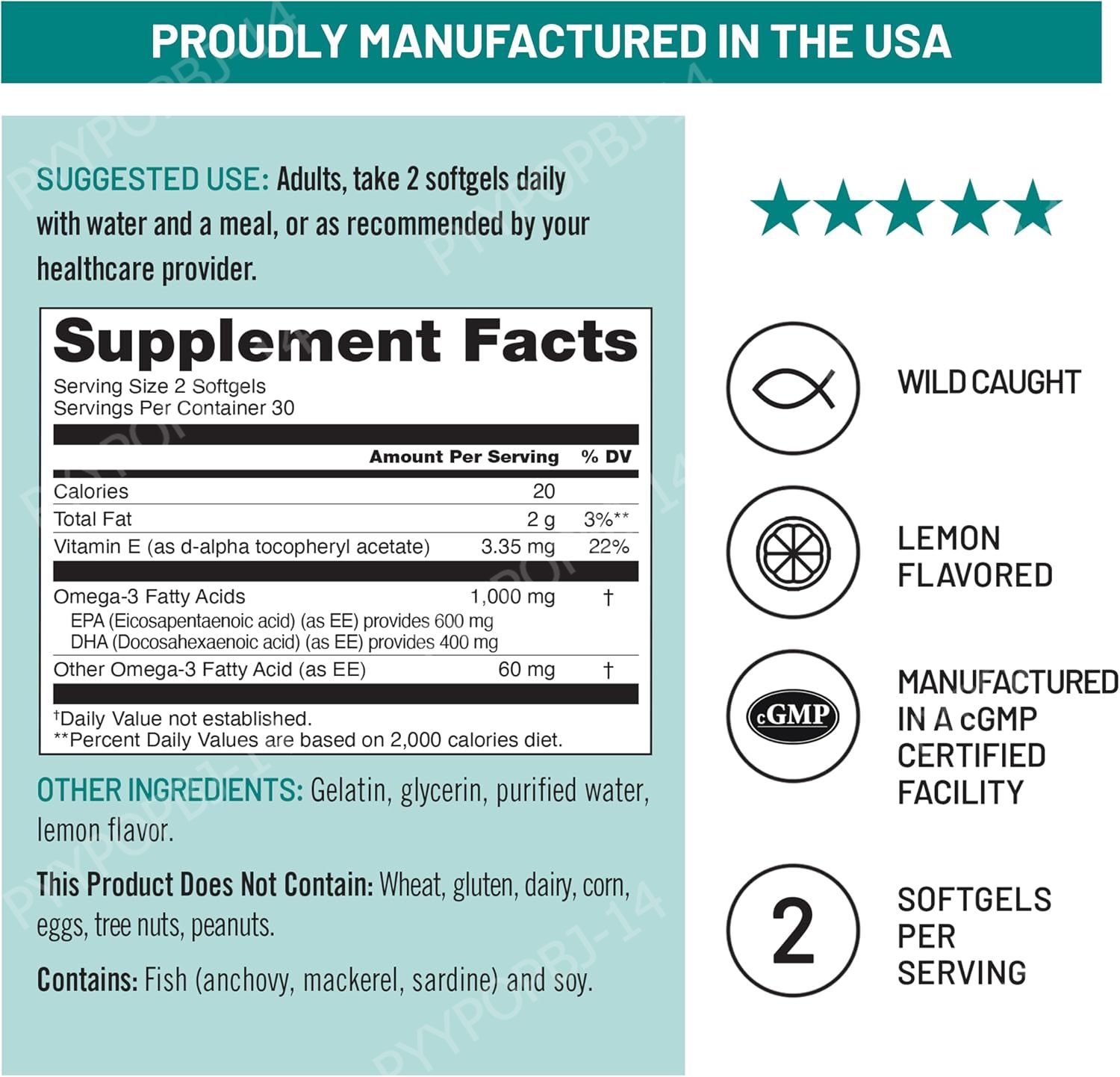 Omega-3 Fischöl 1000mg EPA 600 – Omega 3 Fish Oil Bewertung und Preis